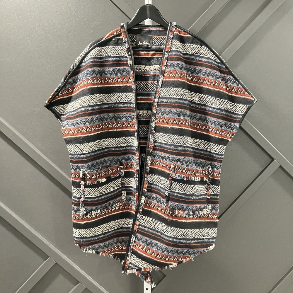 Sam Edelman Aztec Print Open Front Poncho Cardigan Women's Size Small
